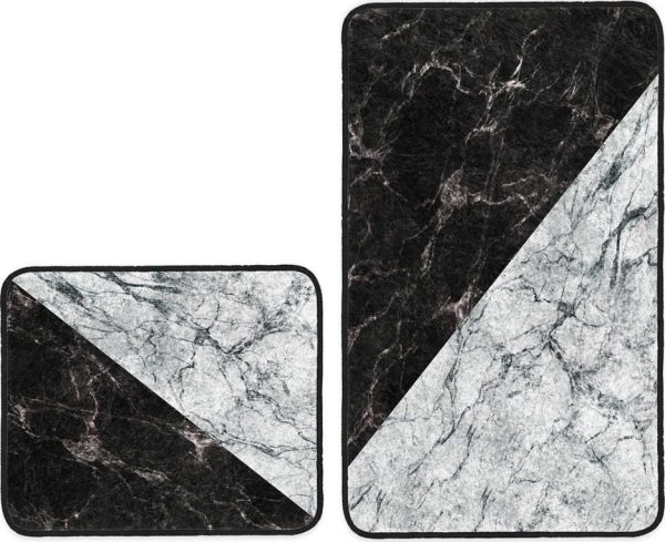 Černobílé koupelnové předložky v sadě 2 ks 60x100 cm – Mila Home