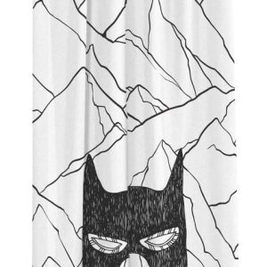 Černobílý dětský závěs z bavlněného saténu 110x250 cm Be a Hero – Butter Kings