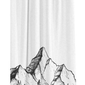 Černobílý závěs z bavlněného saténu 110x170 cm Cabin in the Mountain – Butter Kings