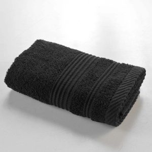 Černý froté bavlněný ručník 30x50 cm Tendresse – douceur d'intérieur