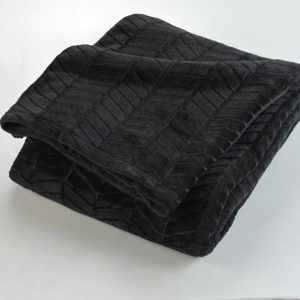 Černý přehoz z mikroflanelu 180x220 cm Arya – douceur d'intérieur