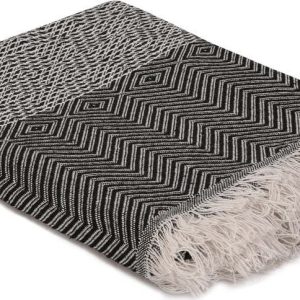 Černý/béžový přehoz 170x210 cm Etnik – Mijolnir