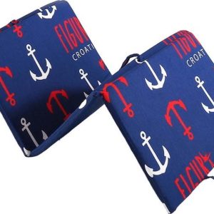 Červeno-modrý zahradní podsedák na lehátko 49x137 cm Anchors – B.E.S.