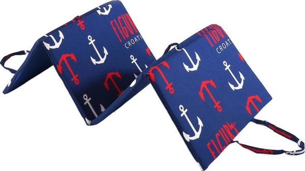 Červeno-modrý zahradní podsedák na lehátko 49x137 cm Anchors – B.E.S.
