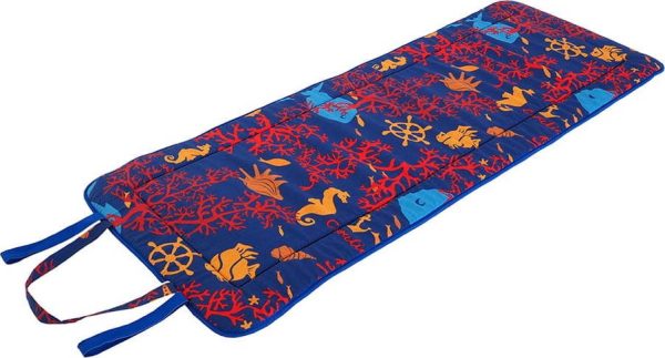 Červeno-modrý zahradní podsedák na lehátko 52x148 cm Seahorse – B.E.S.