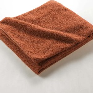 Červenooranžová fleecová deka 180x220 cm Curly Wooly – douceur d'intérieur