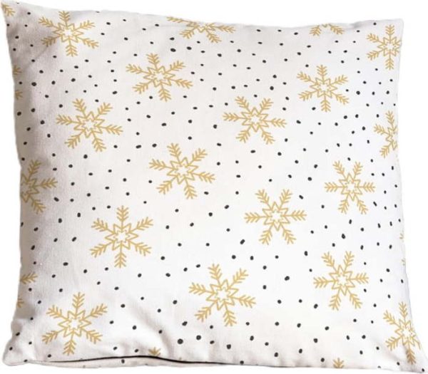 Dekorační polštář s vánočním motivem 45x45 cm Golden Snowflakes – Butter Kings