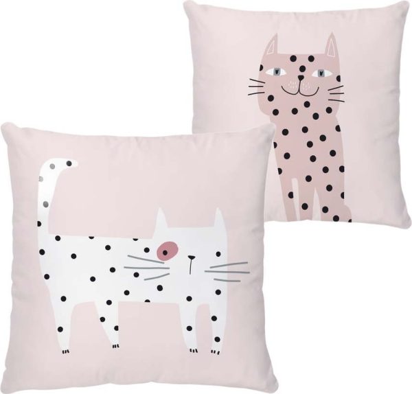 Dětský polštářek z bavlněného saténu 45x45 cm Meow Meow – Butter Kings