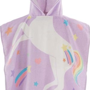 Fialové bavlněné dětské pončo Unicorn – Catherine Lansfield