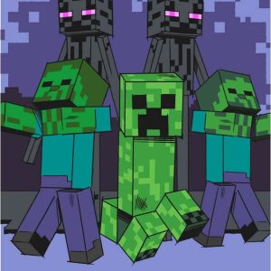 Fleecová dětská deka 100x150 cm Minecraft "Mobs coming for you" – Jerry Fabrics