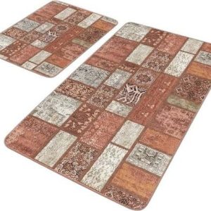 Hnědé sametové koupelnové předložky v sadě 2 ks 60x100 cm – Mila Home
