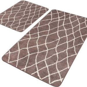Hnědé sametové koupelnové předložky v sadě 2 ks 60x100 cm – Mila Home
