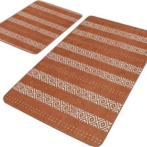 Hnědé sametové koupelnové předložky v sadě 2 ks 60x100 cm – Mila Home