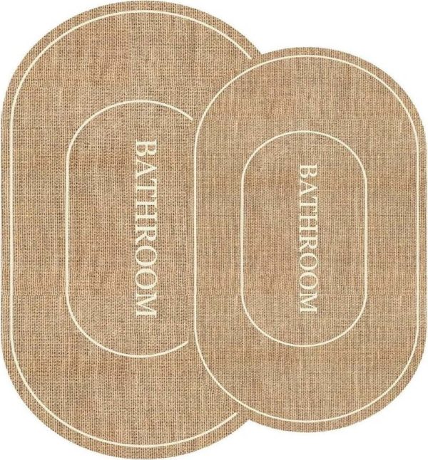 Hnědo-krémové koupelnové předložky v sadě 2 ks 60x90 cm Jute Look – Mila Home