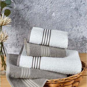 Krémové/taupe bavlněné ručníky a osušky v sadě 4 ks – Mila Home