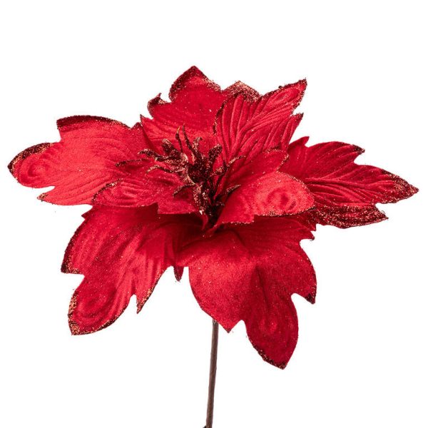 Květ POINSETTIA třpytivá 20 cm
