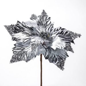 Květ POINSETTIA třpytivá 20 cm