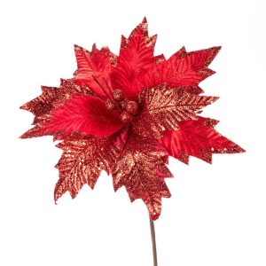 Květ POINSETTIA třpytivá 45 cm