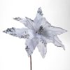 Květ POINSETTIA třpytivá 45 cm, stříbrná - Image 4