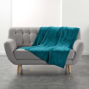 Modrá deka z mikroflanelu 125x150 cm Flanou – douceur d'intérieur