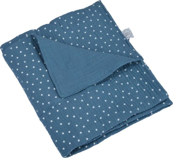 Modrá mušelínová dětská deka 75x75 cm – Bébé Douceur