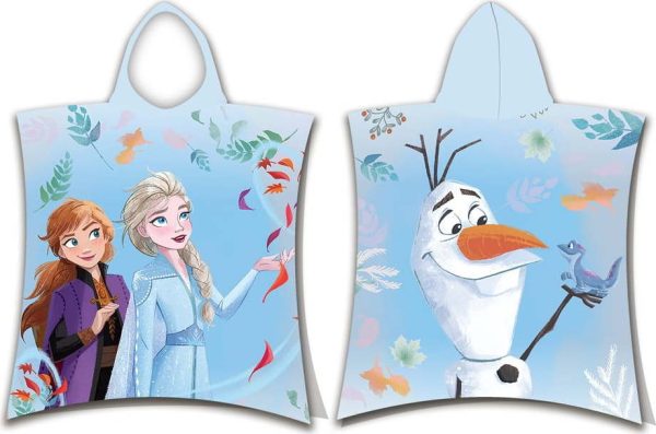 Modré froté dětské pončo Frozen 2 – Jerry Fabrics