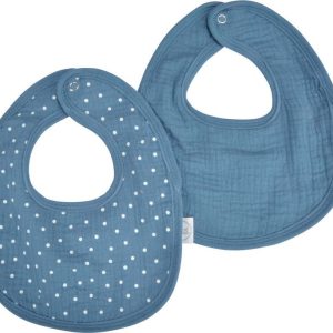 Modré mušelínové bryndáky v sadě 2 ks – Bébé Douceur