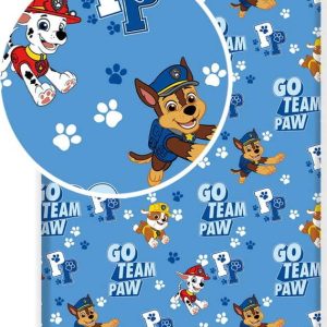 Modré napínací bavlněné dětské prostěradlo 90x200 cm Paw Patrol – Jerry Fabrics