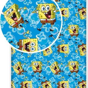 Modré napínací bavlněné dětské prostěradlo 90x200 cm Sponge Bob "Blue" – Jerry Fabrics