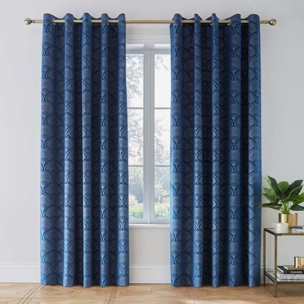 Modré závěsy v sadě 2 ks 229x168 cm Art Deco Pearl - Catherine Lansfield