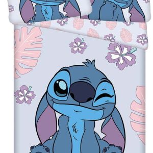 Modro-fialové bavlněné dětské povlečení na jednolůžko 140x200 cm Lilo and Stitch "Cute" – Jerry Fabrics