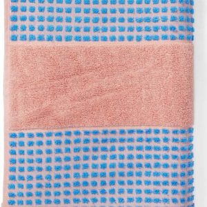 Modro-růžová froté osuška z Bio bavlny 70x140 cm Check – JUNA