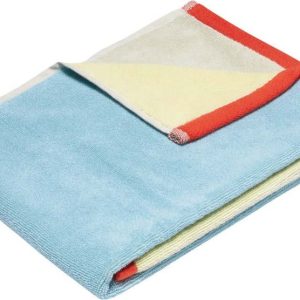 Modrý froté bavlněný ručník 50x100 cm Block – Hübsch