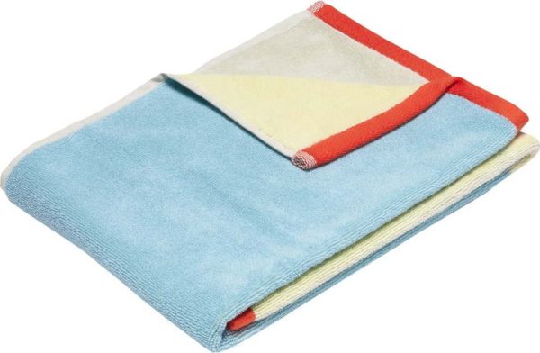 Modrý froté bavlněný ručník 50x100 cm Block – Hübsch