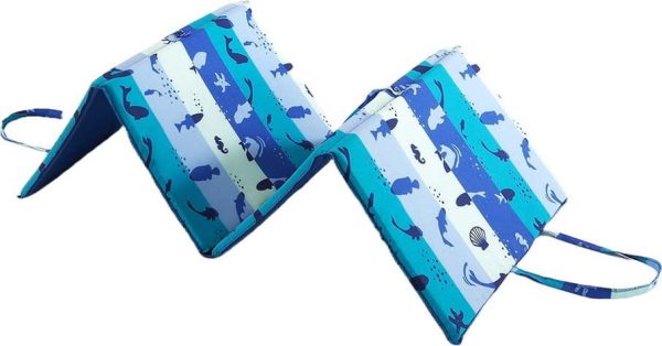 Modrý zahradní podsedák na lehátko 49x137 cm Fishes – B.E.S.