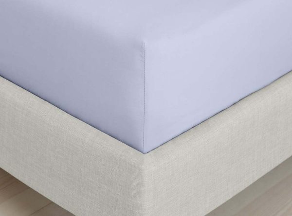 Napínací prostěradlo z bavlněného perkálu v levandulové barvě 185x200 cm Cotton Percale – Bianca
