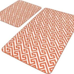 Oranžové sametové koupelnové předložky v sadě 2 ks 60x100 cm – Mila Home