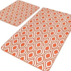 Oranžové sametové koupelnové předložky v sadě 2 ks 60x100 cm – Mila Home