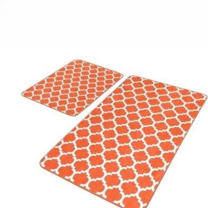 Oranžové sametové koupelnové předložky v sadě 2 ks 60x100 cm – Mila Home