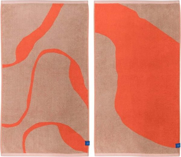 Oranžové/světle hnědé ručníky v sadě 2 ks z Bio bavlny 50x90 cm Nova Arte – Mette Ditmer Denmark