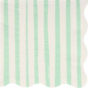 Papírové ubrousky v sadě 16 ks Mint Stripe – Meri Meri
