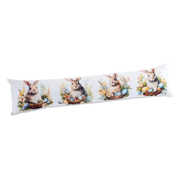Polštář proti průvanu ZAJÍČCI V KOŠÍČKU 20 x 90 cm