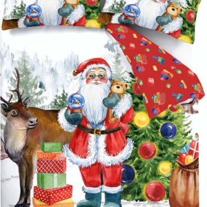 Povlečení na jednolůžko 135x200 cm Retro Santa – Catherine Lansfield