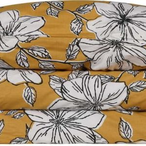 Prodloužené povlečení na dvoulůžko z bavlny Renforcé v hořčicové barvě 240x220 cm Hakki – Mijolnir