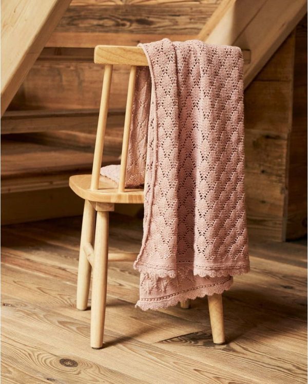 Růžová bavlněná pletená dětská deka 70x100 cm Ria – Kave Home