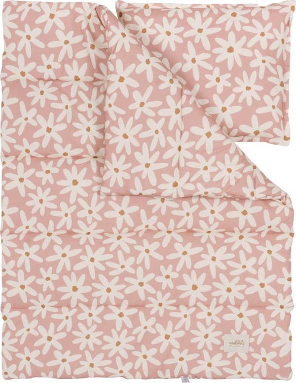 Růžová souprava do postýlky Blush Daisies – Malomi Kids