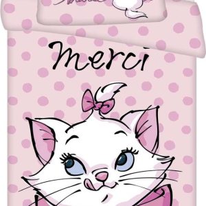 Růžové bavlněné dětské povlečení do postýlky 100x135 cm Marie Cat "Merci" – Jerry Fabrics