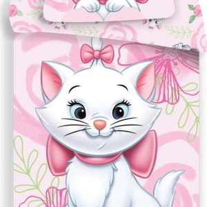 Růžové bavlněné dětské povlečení na jednolůžko 140x200 cm Marie Cat "Pink" – Jerry Fabrics