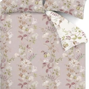 Růžové bavlněné prodloužené povlečení na dvoulůžko 230x220 cm Francesca Floral – Bianca