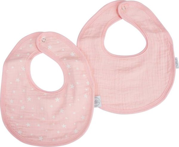 Růžové mušelínové bryndáky v sadě 2 ks – Bébé Douceur